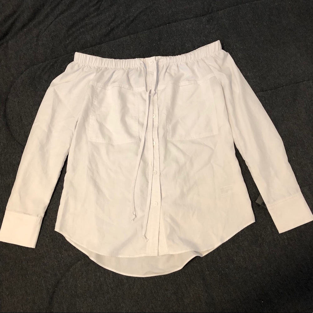 Xhilaration Off-Shoulder Button-up Blouse